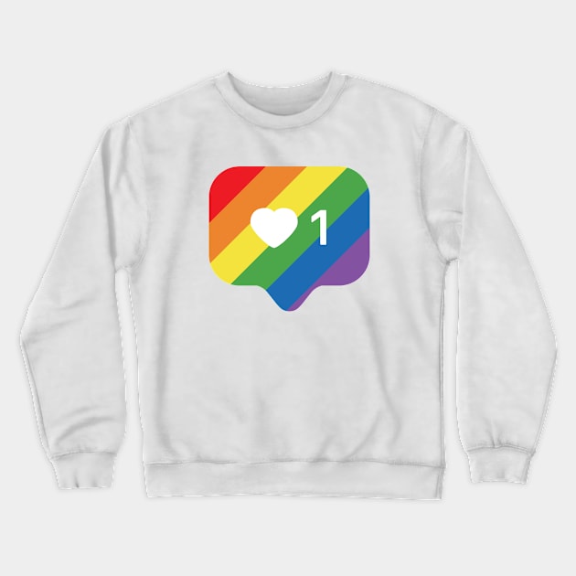 LGBTQ Instagram Heart Notification Crewneck Sweatshirt by socialdilemma